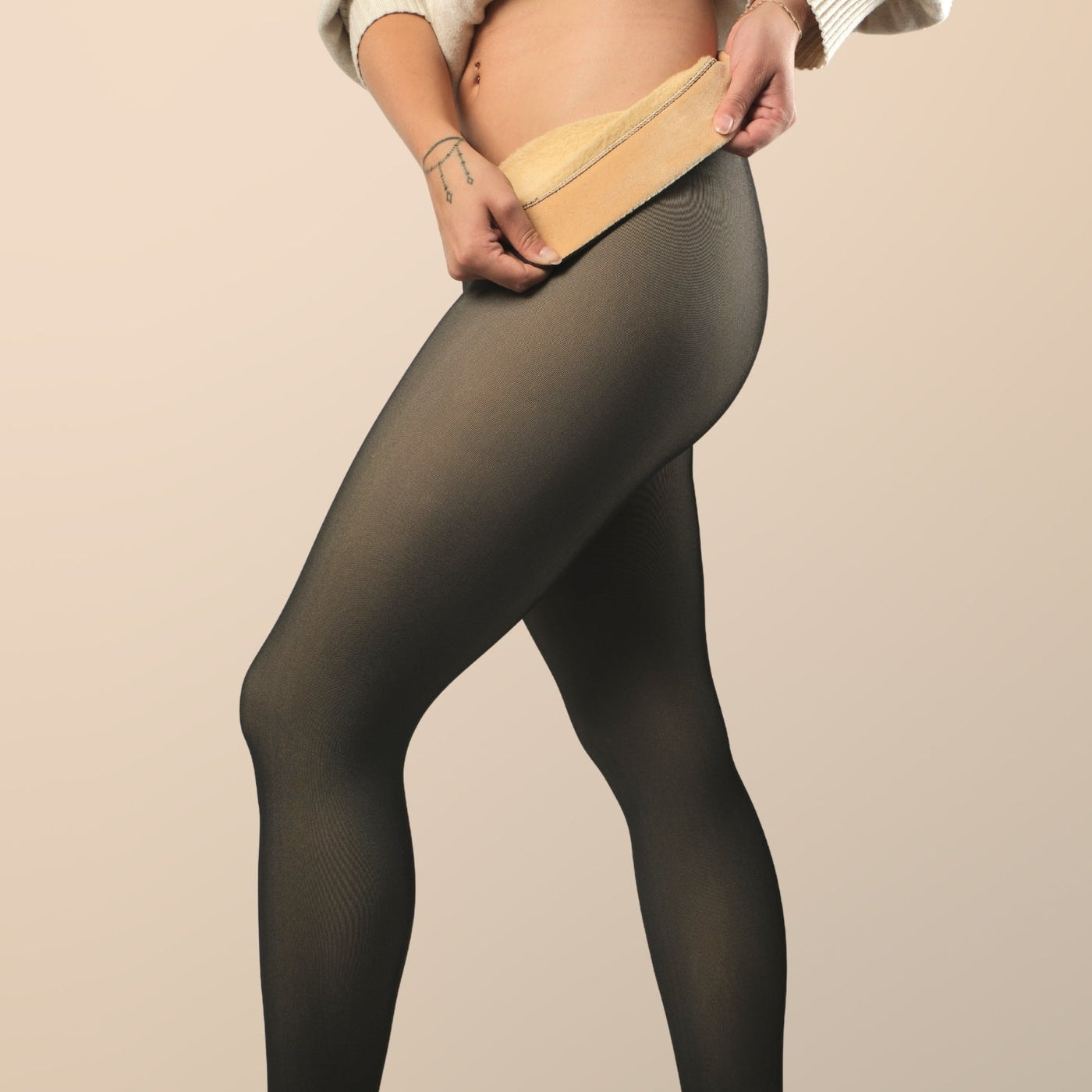 Çorap Görünümlü Kışlık Peluş Tayt